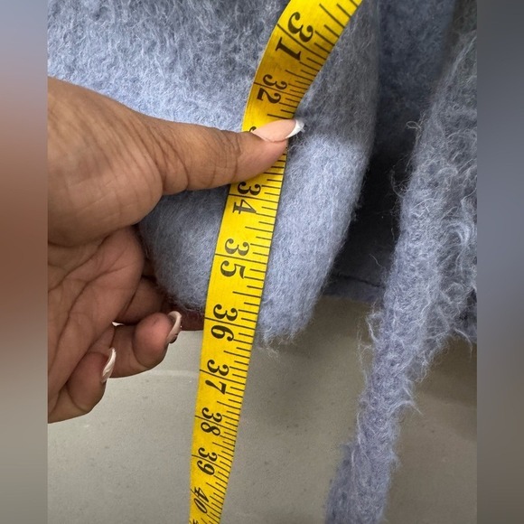 Kate Spade New York Faux Fur Trimmed Belted Women's Coat baby blue size 00/ XXS - Picture 11 of 13